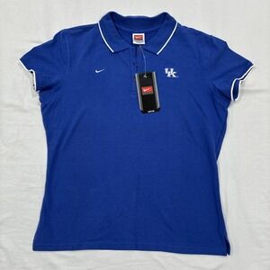 Nike Team Golf Polo Shirt Woman's Large Blue University Of Kentucky Wildcats